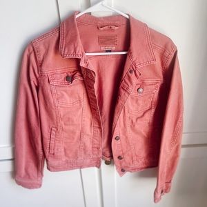 This is a red jean jacket and is super cute!!